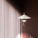Minimalist postmodern flying saucer pendant light
