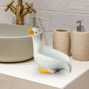 porte-savon en céramique canard design auto-drainant pour salle de bain
