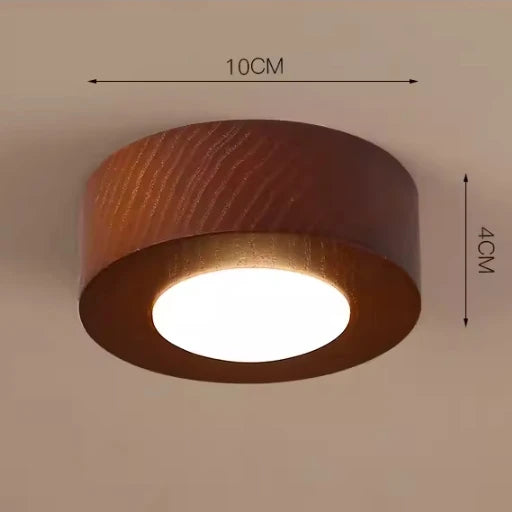 Plafonnier LED carré en bois et acrylique - vue 6 sur 7