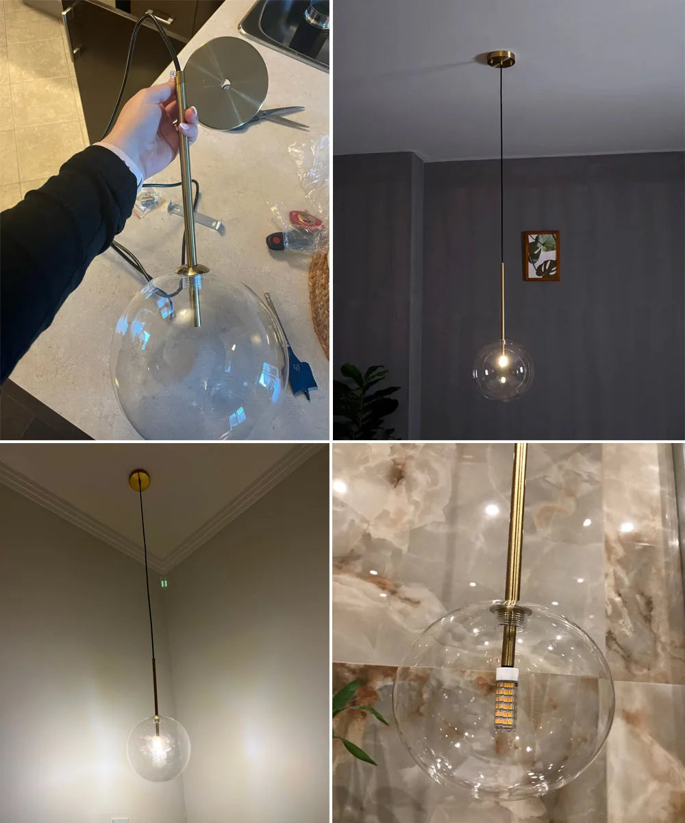 Suspension nordique moderne en verre clair - vue 10 sur 18