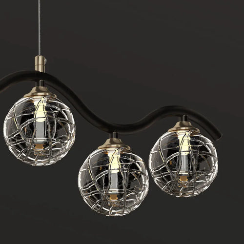 suspension moderne en verre et métal pour intérieur