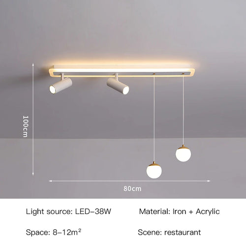 Plafonnier led acrylique projecteur spots - vue 9 sur 10