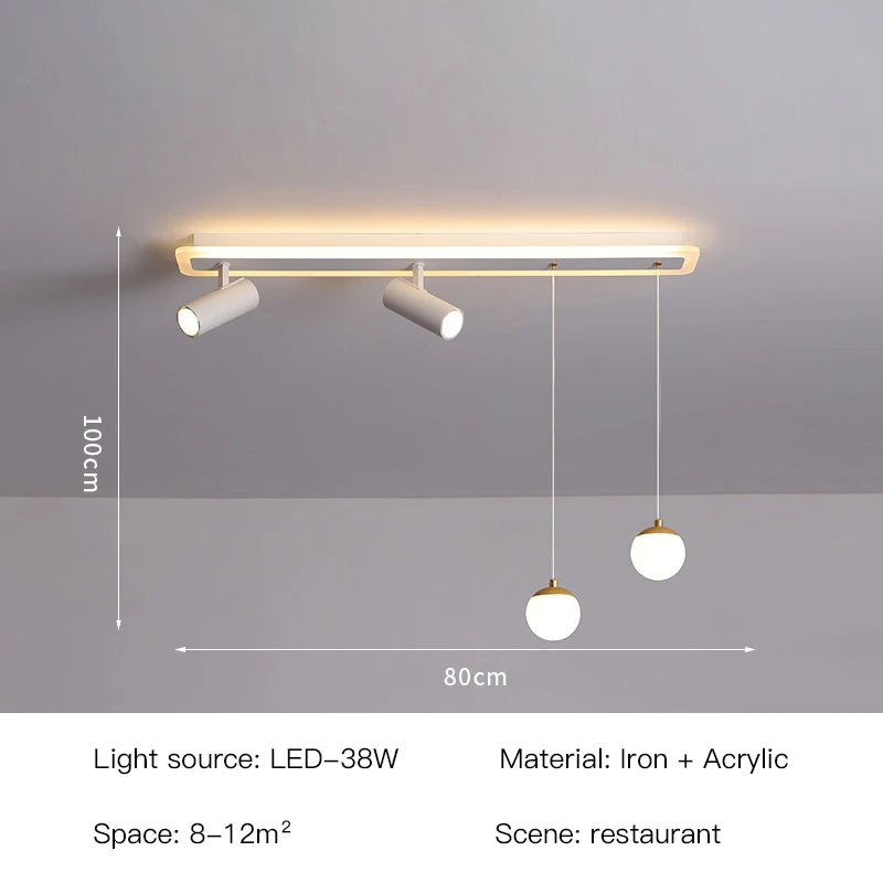 Plafonnier led acrylique projecteur spots - vue 8 sur 10