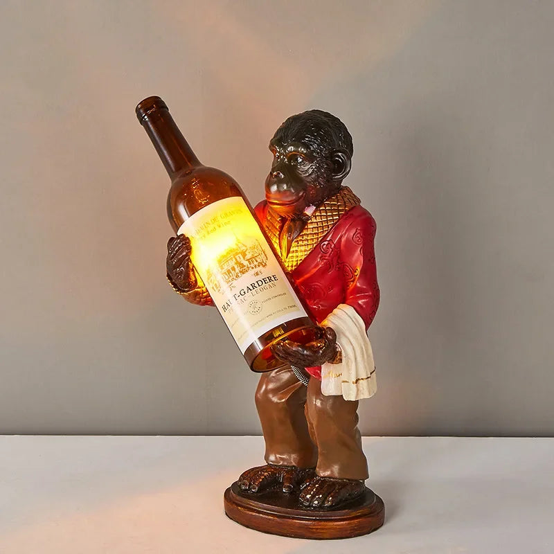 lampe de singe rétro en résine pour décoration vintage