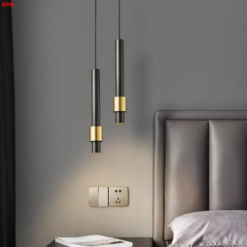 Minimalist luxury copper LED pendant light with adjustable brass cord - vue 3 sur 8