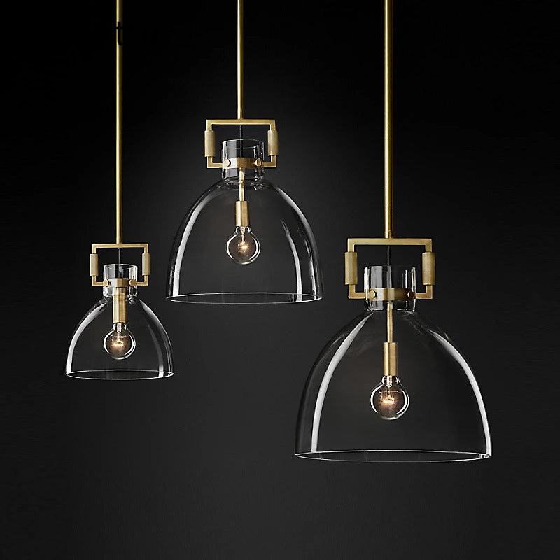 suspension moderne en métal et verre style industriel décor intérieur - vue 6 sur 10