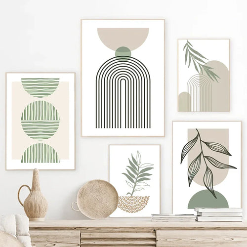 décoration murale géométrique abstraite style boho moderne