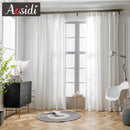 Voilage tulle froissé léger pour salon et chambre