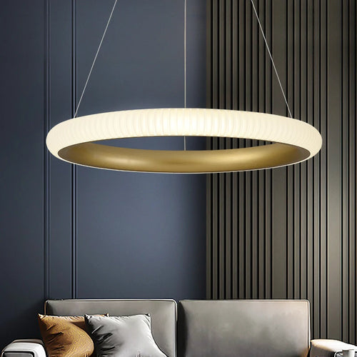 suspension led ronde art déco pour un éclairage élégant