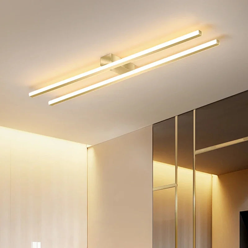 Plafonnier moderne nordique longue barre LED - vue 3 sur 8
