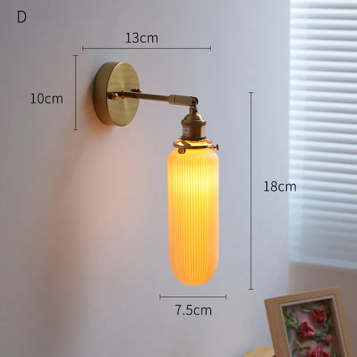 Applique LED nordique japonaise cuivre blanc - vue 23 sur 23