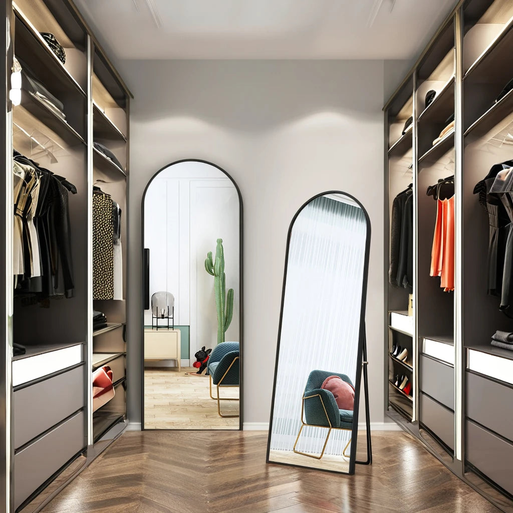 miroir de sol plein long design semi-circulaire pour intérieur - vue 4 sur 9