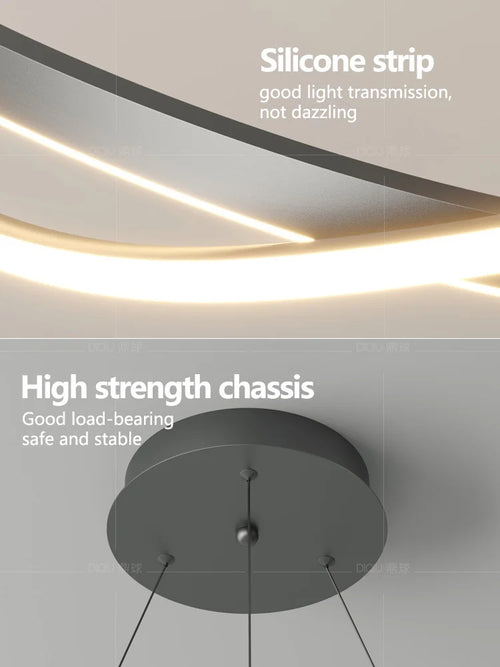modern creative minimalist ring chandelier for home - vue 7 sur 10