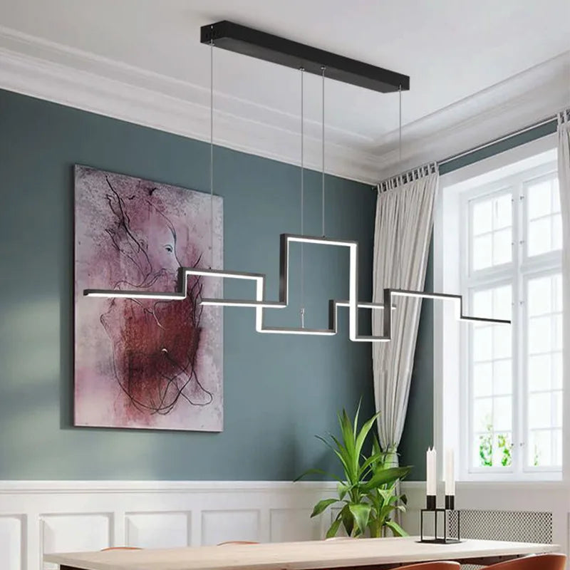 Adjustable modern minimalist LED pendant lights for interior decor - vue 3 sur 9