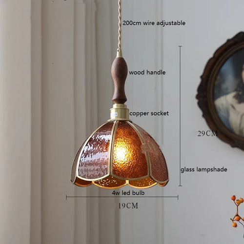 Nordic vintage handheld lamp with coloured glass and copper - vue 16 sur 29