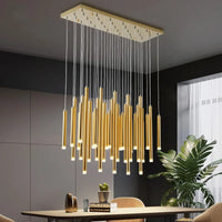 lustre nordique moderne en acier inoxydable pour villa de luxe
