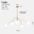 Minimalist Nordic pendant light with 5 decorative glass shades