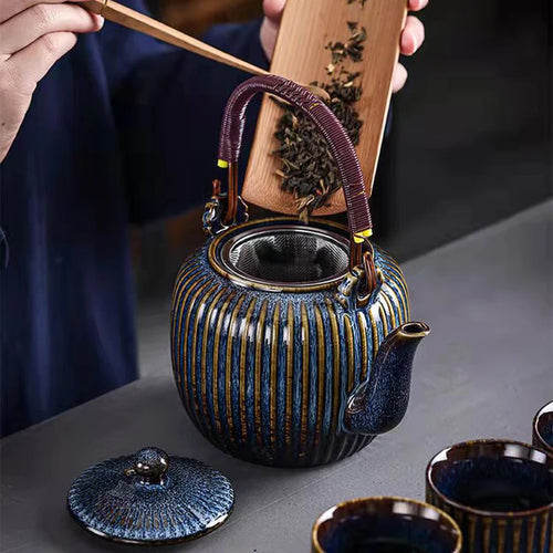 Théière chinoise céramique avec filtre style traditionnel 800ml