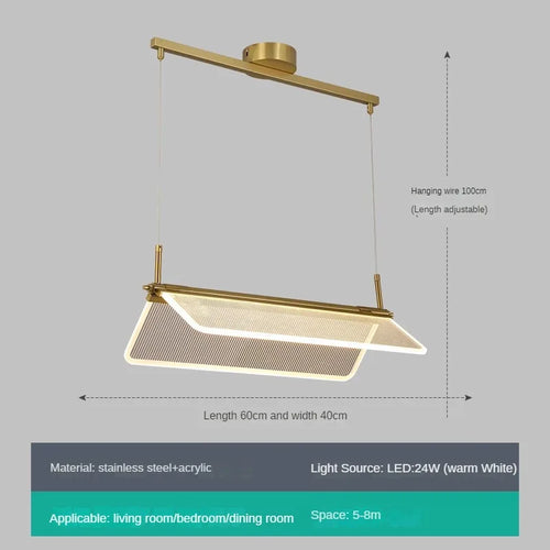 lustre rectangulaire minimaliste créatif à angle réglable - vue 10 sur 13