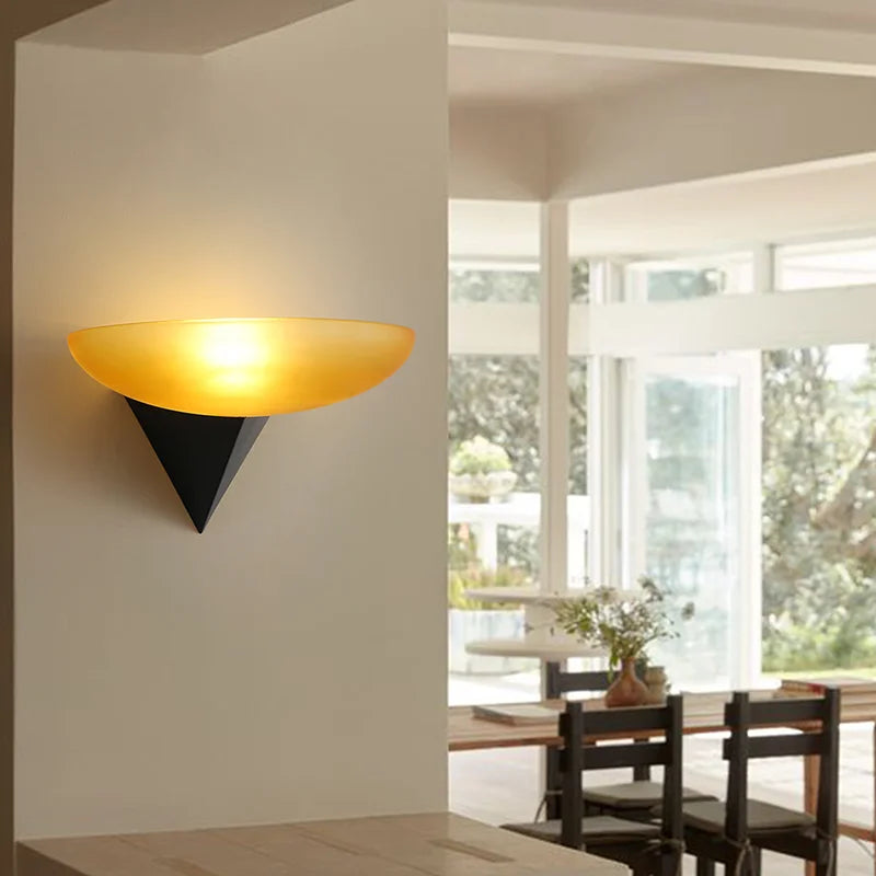 applique murale rétro en verre dépoli pour décoration intérieure - vue 6 sur 8