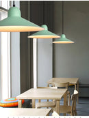 Modern Nordic UFO style chandelier with decorative multicolour lamps