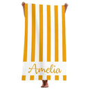 Serviette de plage personnalisée rayures géométriques microfibre absorbante