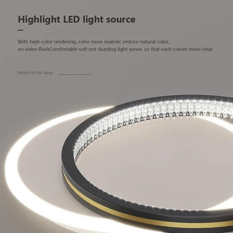 Plafond moderne à LEDs lumières pour l'entrée de la maison luminaires d'intérieur avec abat-jour en cristal lumières rondes carrées Luminaria - vue 6 sur 14