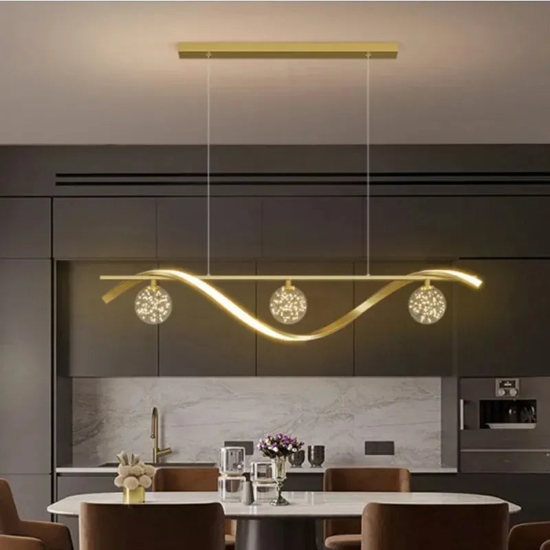 lustre led moderne minimaliste en verre pour restaurant - vue 5 sur 8