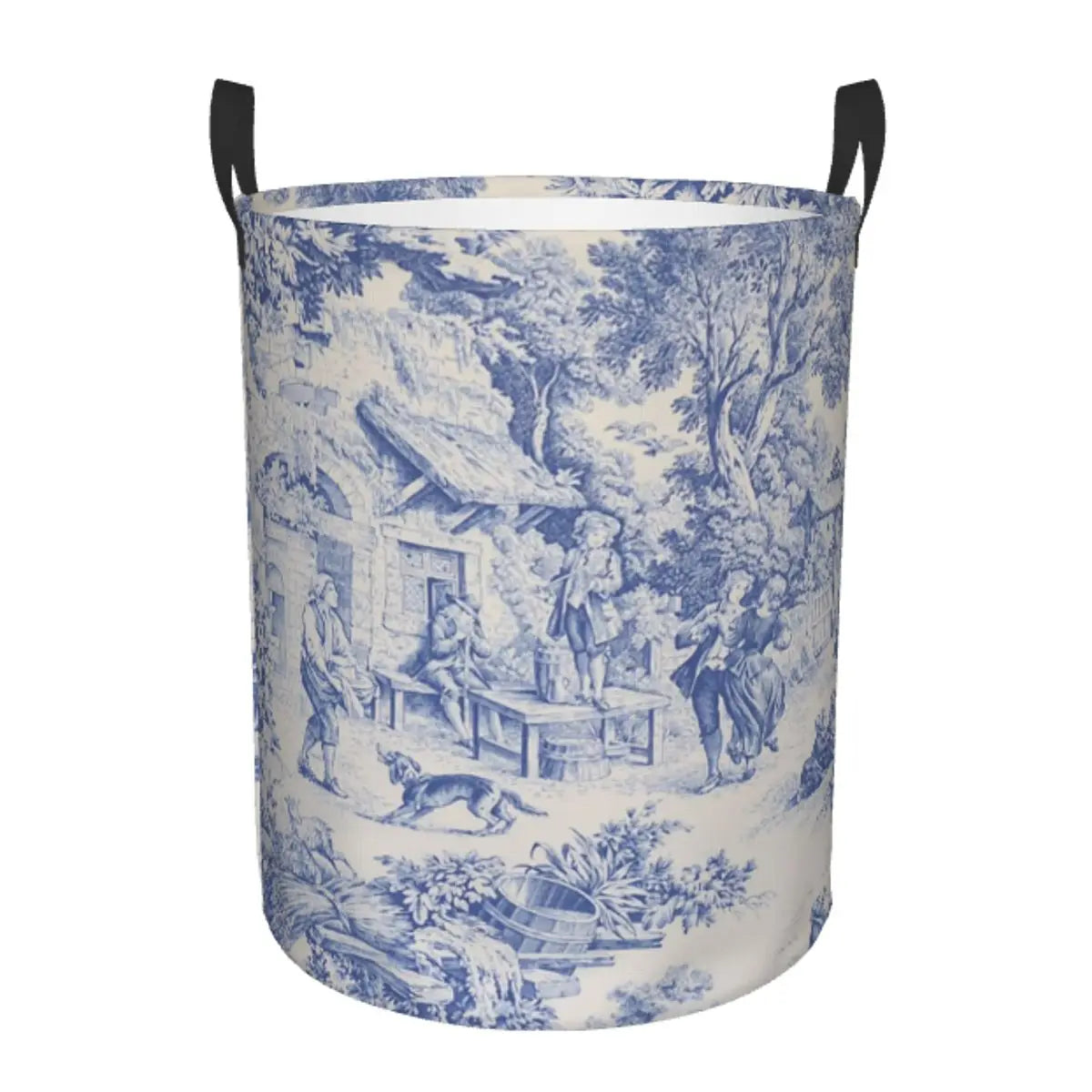 panier à linge pliable personnalisé classique en toile de jouy pour jouets - vue 24 sur 29