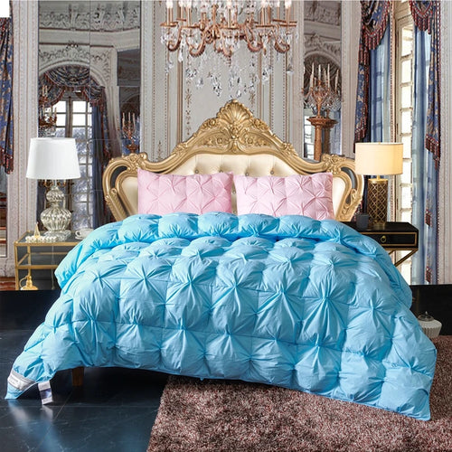 3D Bread White Goose Down Filler Comforter King Queen Size Duvet Insert, 100% Cotton Cover, All Seasons Quilt Thicken Blanket - vue 9 sur 11