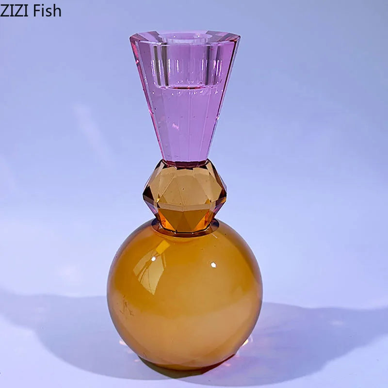 Coloured crystal candle holders for modern and romantic decor - vue 4 sur 11