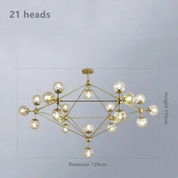 lustre style industriel rétro boule de haricot en verre led créative