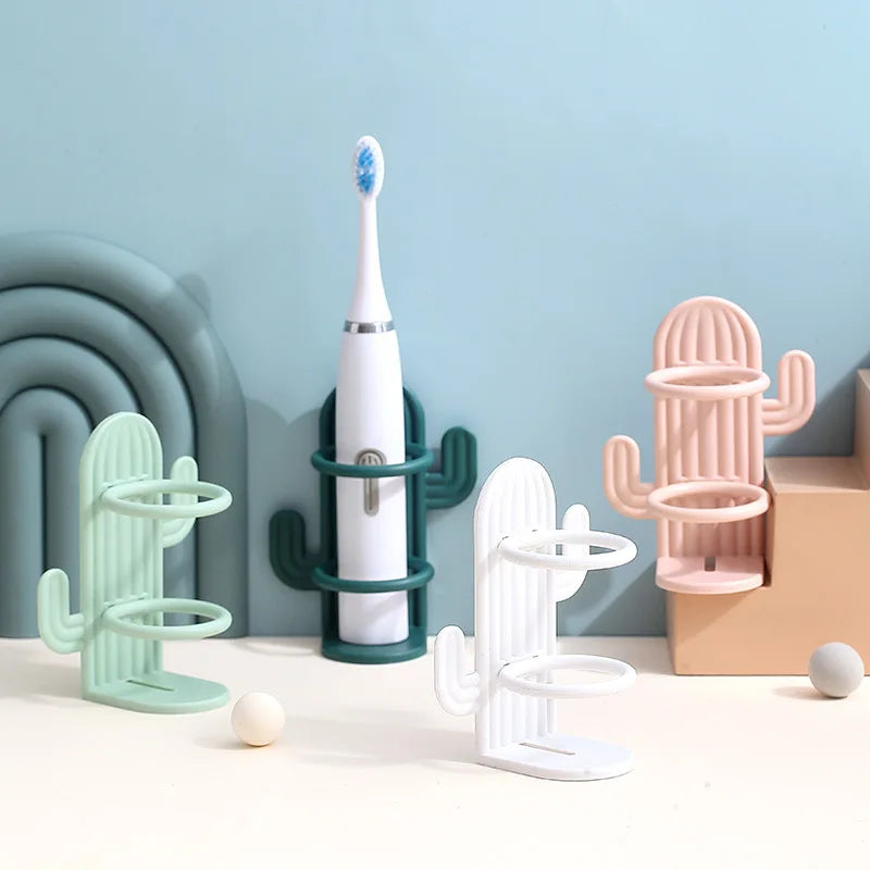 porte-brosse à dents cactus mural pour salle de bain et maquillage - vue 8 sur 10