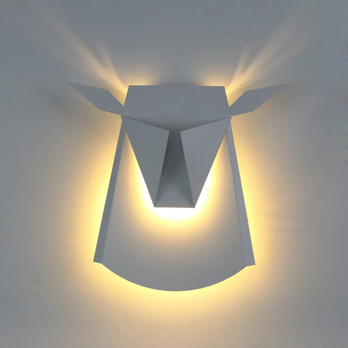 Nordic minimal wooden LED wall light peacock design