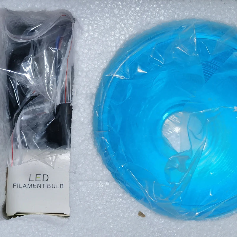 suspension led moderne rétro gzmj rayure bonbons verre