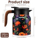 Theiere isotherme vintage floral acier inoxydable infuseur