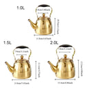 Bouilloire acier inoxydable miroir motif fleur infuseur amovible