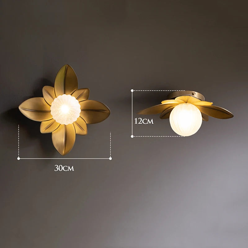 applique murale rétro lotus design postmoderne luxe créatif décoratif - vue 6 sur 9
