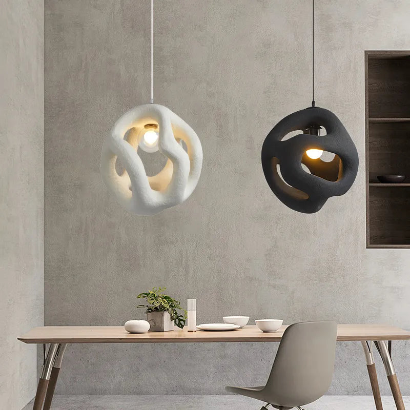 Design créatif nordique wabi-sabi suspension LED lumières Lustre Restaurant Bar décor à la maison chambre salle à manger luminaire suspendu