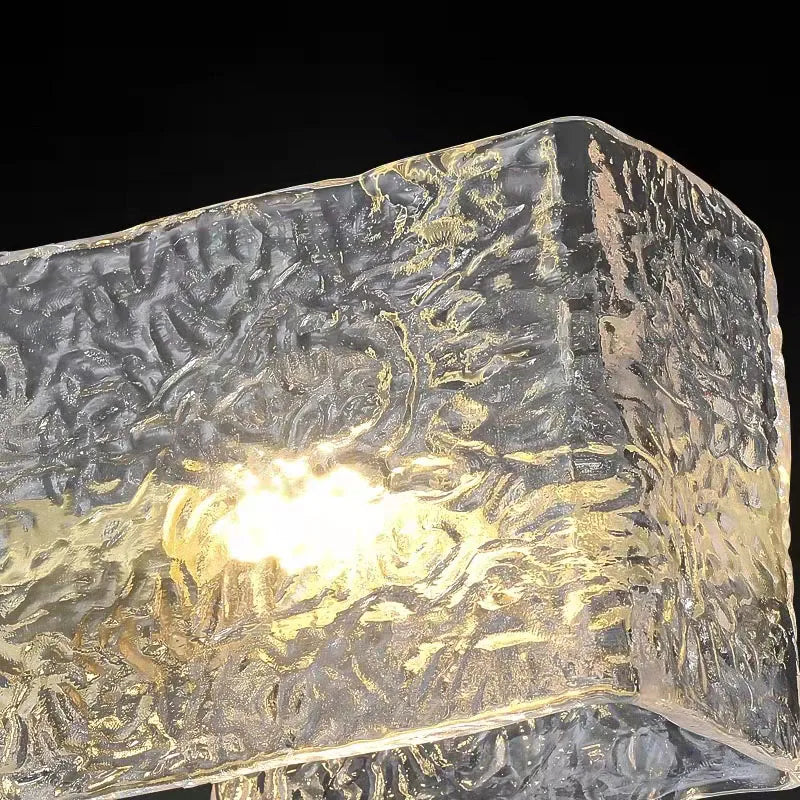 applique murale carrée en verre motif d'eau luminaire moderne décoration intérieure - vue 6 sur 7