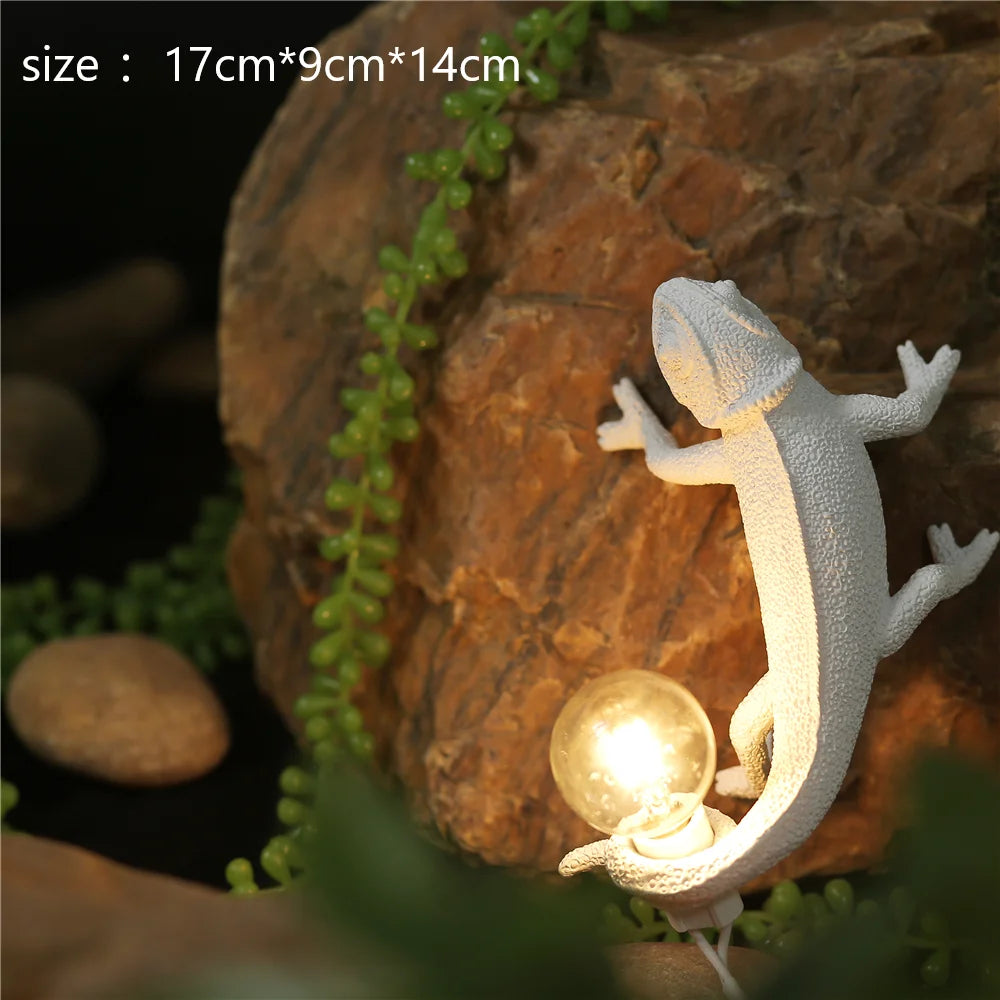 veilleuse lézard nordique lampe décorative moderne en résine - vue 7 sur 11