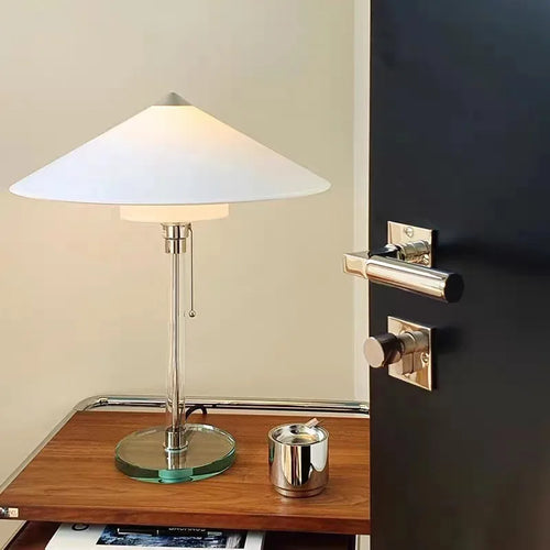 lampe à poser design simple en verre pour lecture et études - vue 3 sur 8