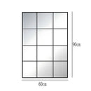 French retro decorative full-length mirror, square lattice false window to increase the sense of space, wall-mounted household m