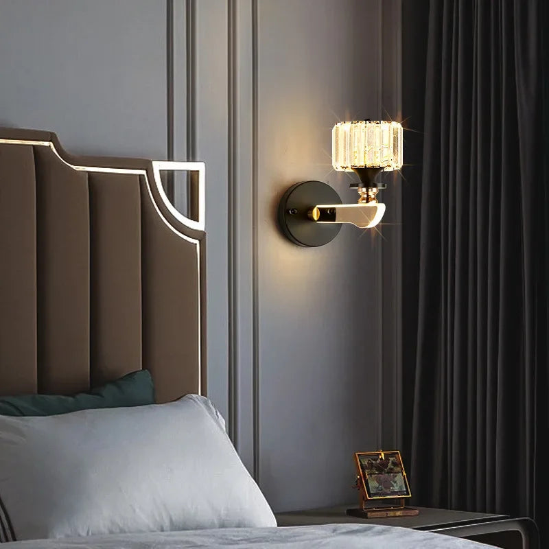 applique murale nordique créative en cristal design moderne décoratif d'intérieur - vue 5 sur 12