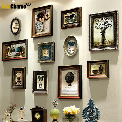 cadre photo rétro en bois pour décoration intérieure - vue 2 sur 16