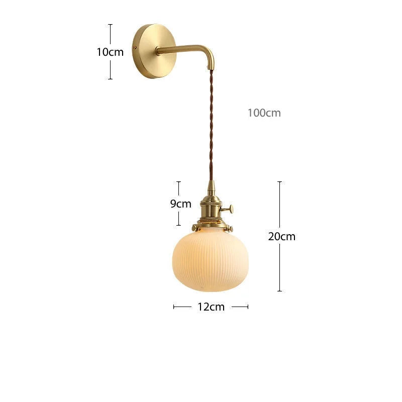 Applique murale dorée moderne céramique fil ajustable LED - vue 16 sur 23