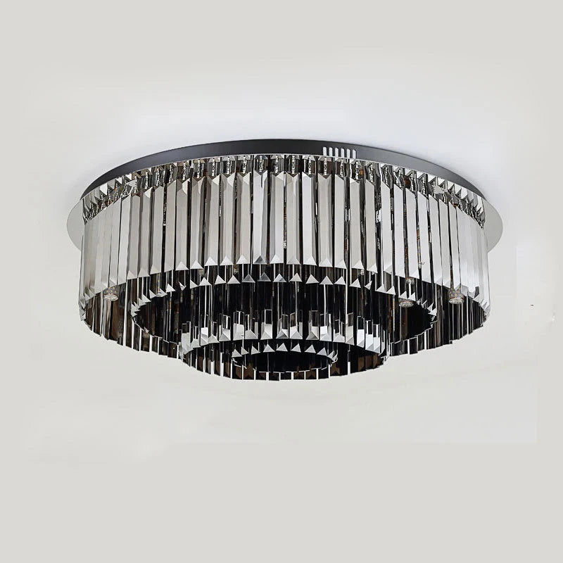 plafonnier led moderne de luxe en cristal décoration maison - vue 7 sur 9