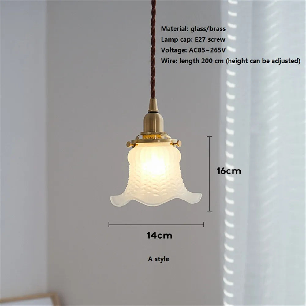 lustre nordique rétro en verre pour décoration intérieure - vue 4 sur 8