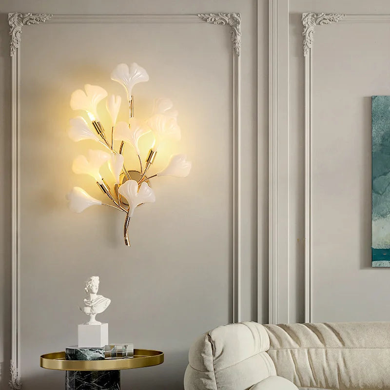 Applique murale led en céramique à fleurs romantiques pour hôtel - vue 6 sur 8