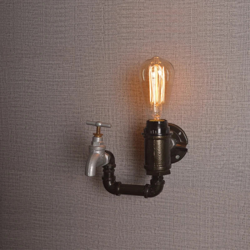 applique murale industrielle vintage en fer pour bar restaurant loft - vue 6 sur 10